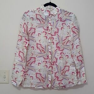 Etro Ramie Multicolor Paisley  Button down Shirt